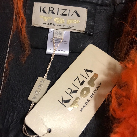 Krizia Orange Mongolian Fur Bolero Jacket - Picture 7 of 8